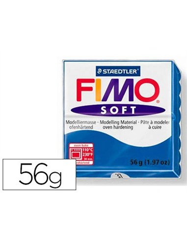 Pâte à modeler fimo soft coloris bleu pacifique pain 57g.