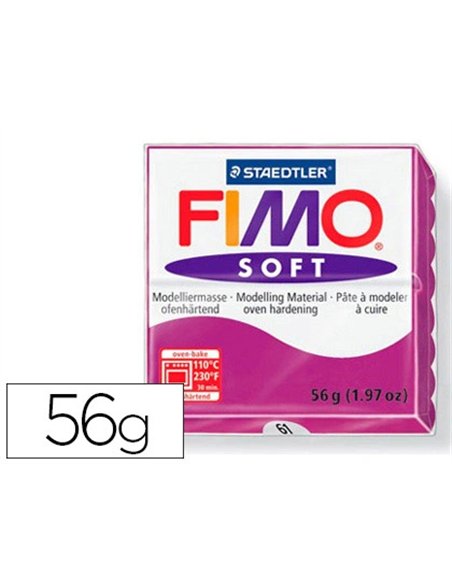 Pâte à modeler fimo soft coloris violet pain 57g.