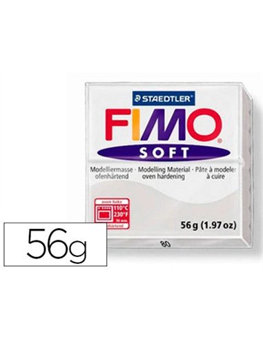 Pâte à modeler fimo soft coloris gris pain 57g.