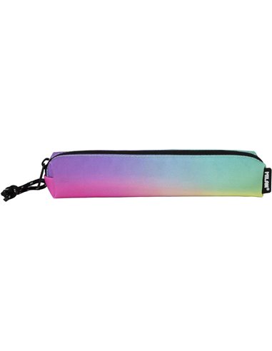 Mini trousse ronde Milan Sunset - Tissu indéchirable - Dimensions : 20,5 x 4,5 x 5 cm - Modèle noir