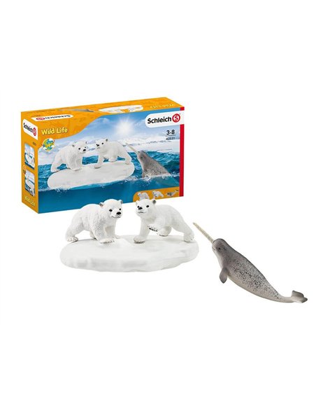 Boite de jeux schleich wilf life figurines animaux polaires.