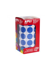 Gommette apli ronde 20mm coloris bleu rouleau 1770 unites.