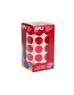 Gommette apli ronde 20mm coloris rouge rouleau 1770 unites.