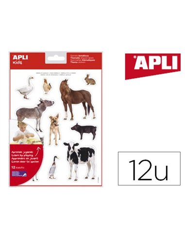 Gommettes apli agipa les animaux de la ferme pochette 12f.