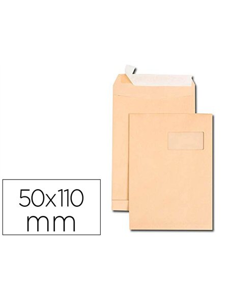 Pochette gpv kraft 120g c4 229x324mm fenêtre à droite 50x110mm paquet 250 unités.