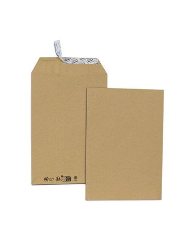 Pochette gpv kraft brun recycle 90g c5 162x229mm adhesive bande de protection boite 500 unites.