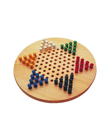 Jeu de dames chinoises plateau diamètre 29cm pions en bois massif 2/6 joueurs.