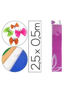 Papier crépon liderpapel 34g/m2 50cmx2.5m unicolore rose métallisé.