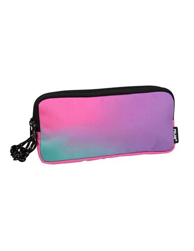 Trousse Milan Sunset 3 compartiments - Tissu indéchirable - Dimensions : 22 x 11 x 6,5 cm - Rose