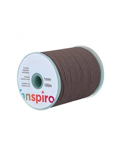 Cordon cire innspiro 1mmx100m coloris marron sur bobine.