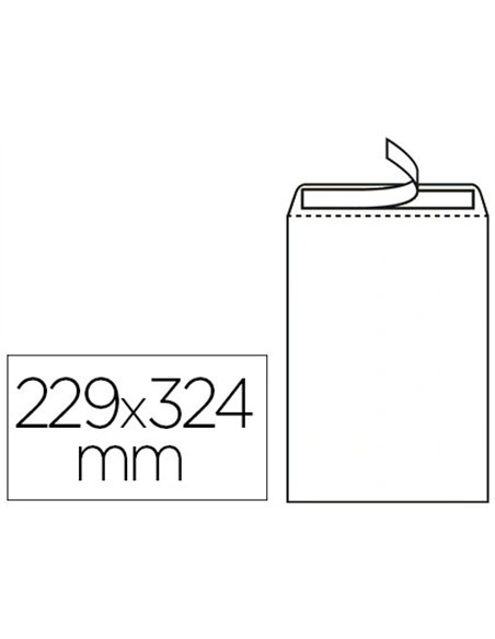 Pochette gpv économique adhésive vélin blanc 90g c4 229x324mm sachet 25 unités.