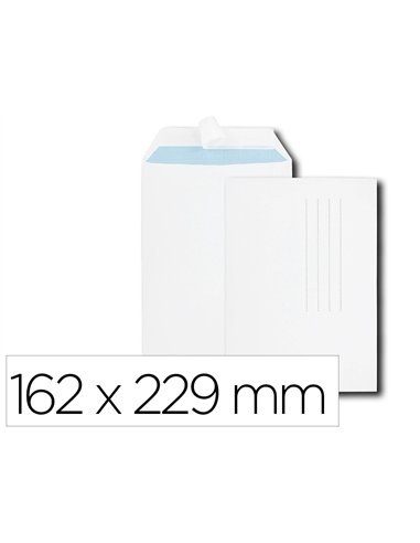 Pochette gpv velin blanc 90g c5 162x229mm fond gris bande adhesive paquet 10 unites.