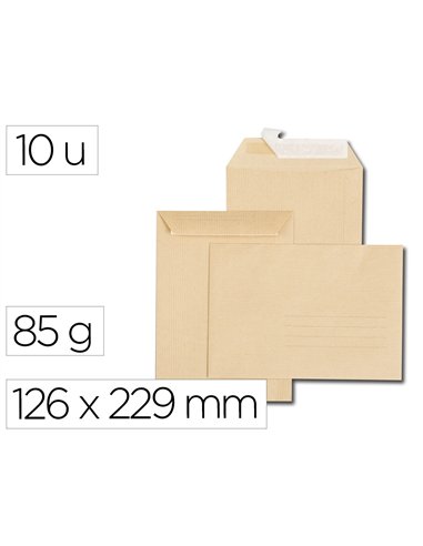 Pochette gpv kraft recycle c5 162x229mm 85g sans fenetre zone adressage patte auto-adhesive paquet 10 unites.