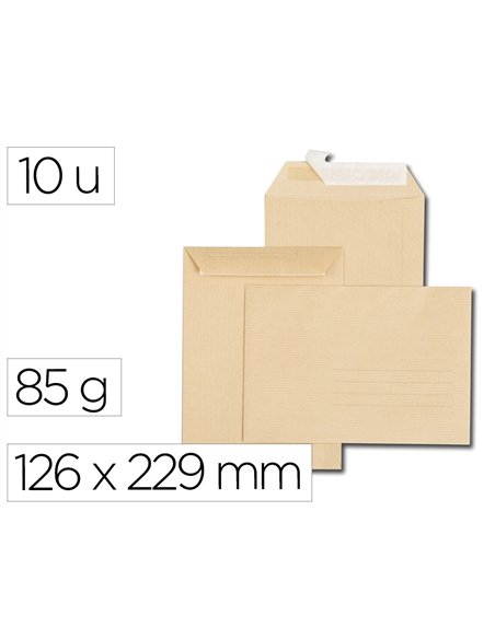 Pochette gpv kraft recycle c5 162x229mm 85g sans fenetre zone adressage patte auto-adhesive paquet 10 unites.