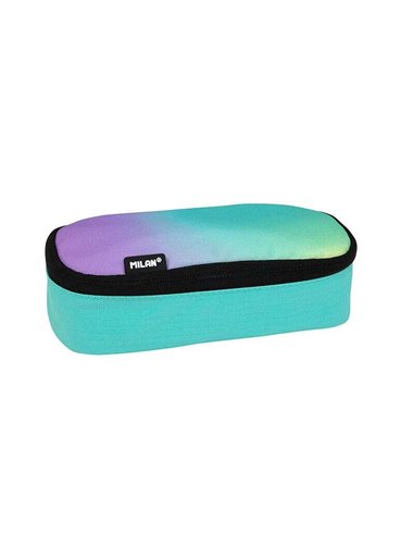 Trousse ovale Milan Sunset - Compartiment intérieur en filet - Tissu indéchirable - 20,5 x 9 x 5,5 cm - Turquoise