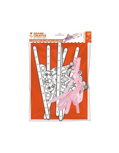 Lot couronnes papier graine creative 6 unites coloris noires et blanches.