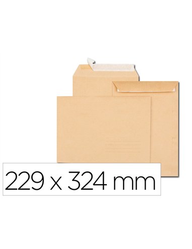 Pochette kraft gpv 85g c4 229x324mm bande adhesive paquet 25 unites.