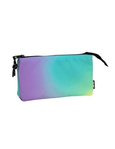 Trousse Milan Sunset 5 compartiments - Tissu indéchirable - Dimensions : 22 x 12 x 4 cm - Turquoise