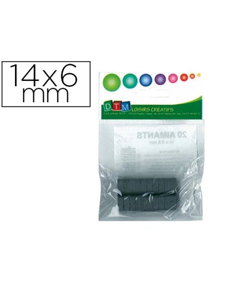 Aimant rond dtm 14x6mm sachet 20 unités.