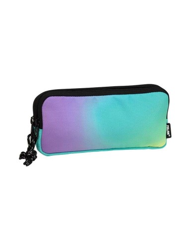 Trousse Milan Sunset 3 compartiments - Tissu indéchirable - Dimensions : 22 x 11 x 6,5 cm - Turquoise