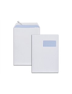 Pochettes blanches c4 90g f110x50 adhesives 229x324mm pefc eco boite de 250 unites.