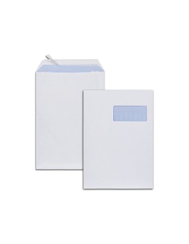 Pochettes blanches c4 90g f110x50 adhesives 229x324mm pefc eco boite de 250 unites.