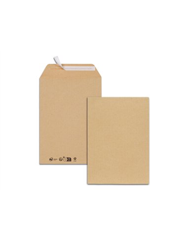 Pochettes kraft brun c5 90g adhesives 162x229mm pefc eco boite de 500 unites.