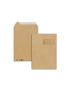 Pochettes kraft brun c4 90g f100x50 adhesives 229x324mm pefc eco boite de 250 unites.