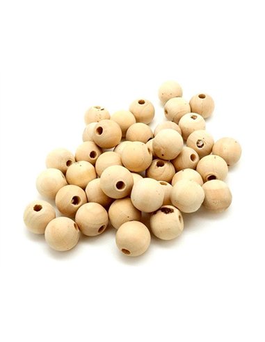 Perles en bois graine creative diametre 15mm sachet 40 pieces.
