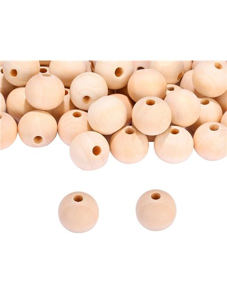 Perles en bois graine creative diametre 25mm sachet 10 pieces.