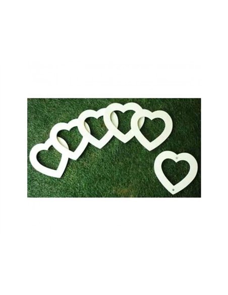 Lot cadres photo magnet graine creative bois 12x12 cm forme cîur a decorer 3 unites.