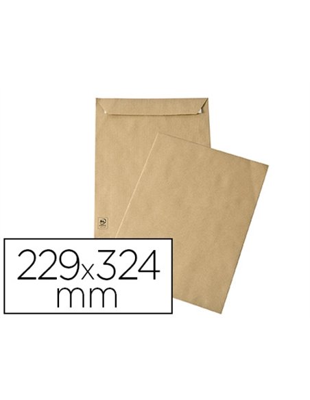 Pochette gpv kraft brun recycle 90g c4 229x324mm bande de protection fenetre 50x100mm boite 250 unites.