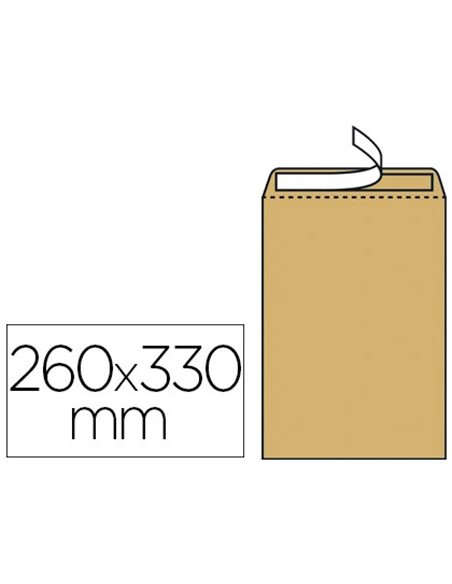 Pochette kraft gpv adhésive économique 24 260x330mm 90g boîte 250 unités.