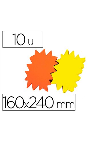 Étiquette affichage apli agipa éclaté effaçable carton fluo 780g 160x240mm 10 unités.