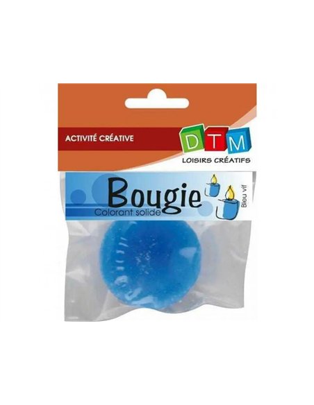 Colorant solide pour cire et gel graine creative a bougie 20g coloris bleu.