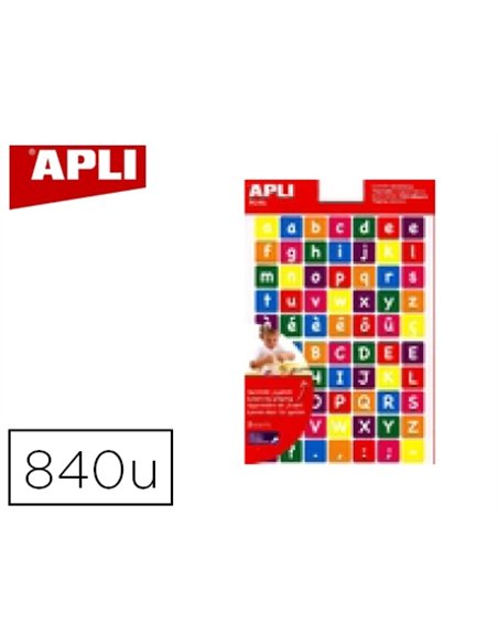 Gommette apli agipa repositionnable carrée alphabet coloris assortis pochette 12f 840 unités.