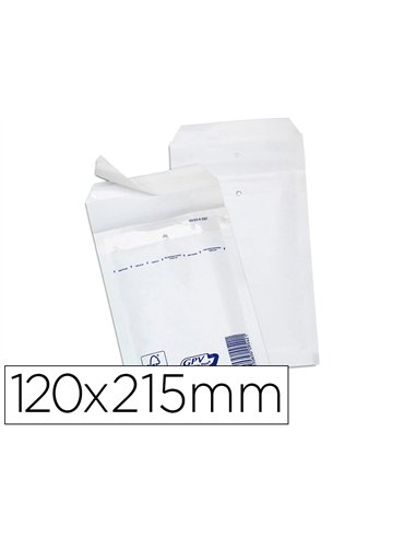 Pochette gpv kraft bulle air economique tres resistant 120x215mm coloris blanc 75g boite de 200 unites.