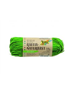 Raphia vegetal clairefontaine coloris vert pelote 50g.