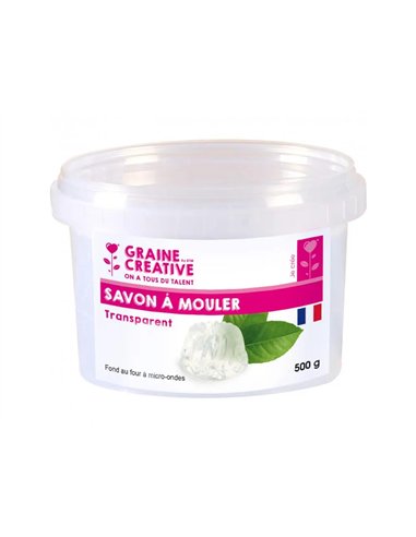 Bloc de savon transparent graine creative 500g micro ondes.