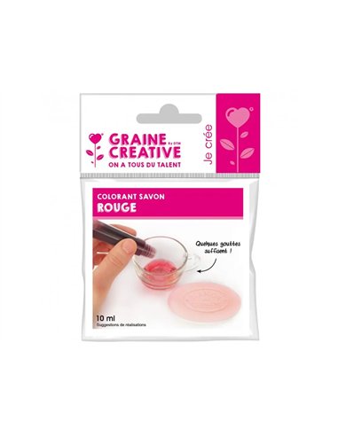 Colorant concentre graine creative dose pour 500g de savon coloris rouge.