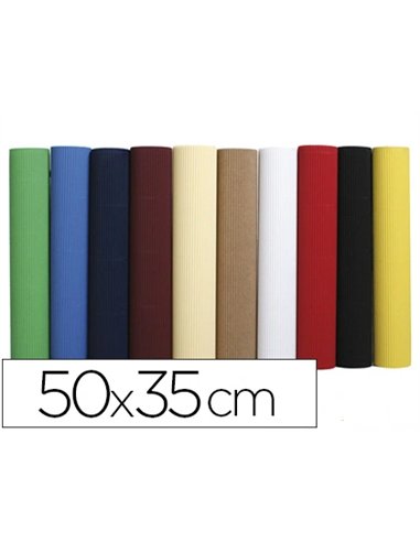 Carton ondulé maildor moyenne cannelure 50x35cm 300g/m2 coloris assortis pochette 15f.