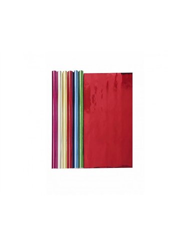 Papier metallise clairefontaine 1 face 80g coloris cyclamen rouleau 0,70x2m.
