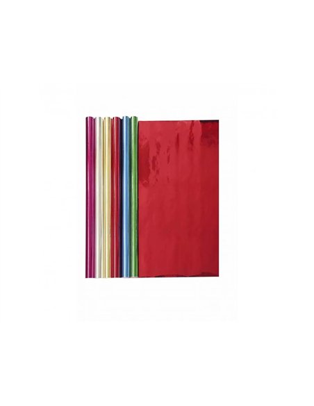 Papier metallise clairefontaine 1 face 80g coloris cyclamen rouleau 0,70x2m.