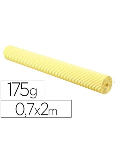 Papier cartonné maildor 175g/m2 ondulé maxi cannelure unicolore jaune rouleau 2x0.7m.