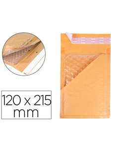 Pochette bulles d'air q-connect 120x215mm 82g kraft matelasse rabat droit auto-adhesive sans fenetre lot 100 unites.