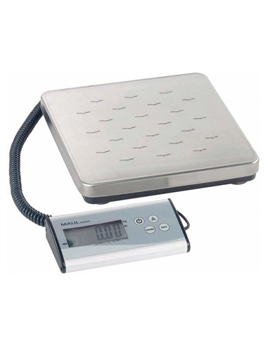 Pese-paquet maul cargo 120kg robuste grand plateau acier inoxydable 27x27cm fonction comptage facile pupitre.