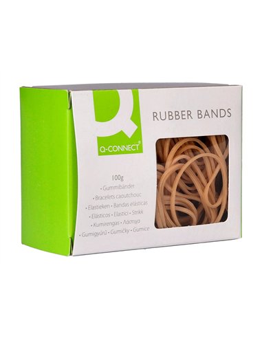 Bracelet caoutchouc q-connect n.15 150x2mm boîte fenêtre 100g.