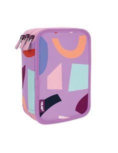 Trousse à crayons Milan Fun Animals à 3 niveaux avec gomme, taille-crayon, crayon, 3 stylos à bille, règle, 12 crayons de couleu