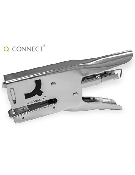 Pince à agrafer q-connect métallique 22x90x174mm 40f agrafes 24/6 et 26/6 coloris chromé.