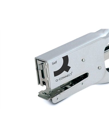 Pince à agrafer q-connect métallique 22x90x174mm 40f agrafes 24/6 et 26/6 coloris chromé.